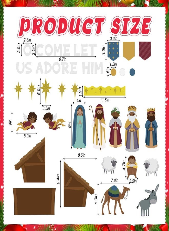 Containlol Christmas Nativity Bulletin Board Set Christian Christmas Classroom Decorations Religious O Come Let Us Adore Him Bulletin Board Cutouts for Holiday Sunday School Church Door Wall Decor - Image 2