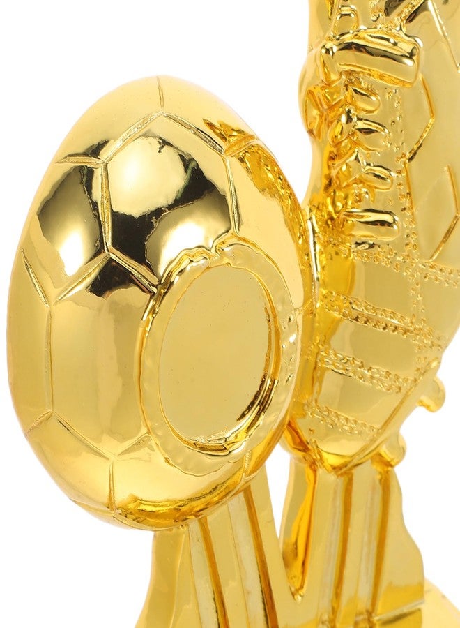 BESPORTBLE Gold Football Boot Trophy - Resin Soccer Award for Player Achievement - Youth Soccer Championship Trophy - Gold Plated Collectible for and Tournament, 6x5 Inch - Image 3