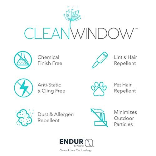 Clean Window Twill Stripe Anti-Dust Allergy/Pet Friendly Anti-Dust Sheer Curtain Panel, 52" x 63, White/Linen - Image 2