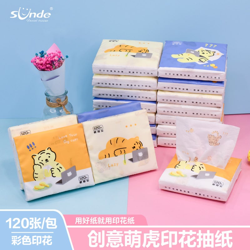 8 Packs Of Printed Tissue Paper, Water-Resistant, Small Portable Packs For Home And Commercial Use, Factory, Absorbent Pull-Out Type - Image 1