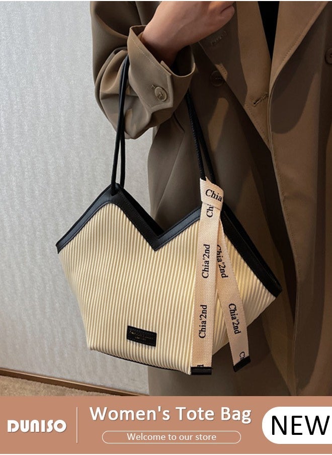 DUNISO Women's Shoulder Tote Bag Faux Leather Handbag for Women Large Capacity Work Bag Messenger Bag, Fashionable Travel Shoulder Bag for Ladies Girls College Students - Image 1