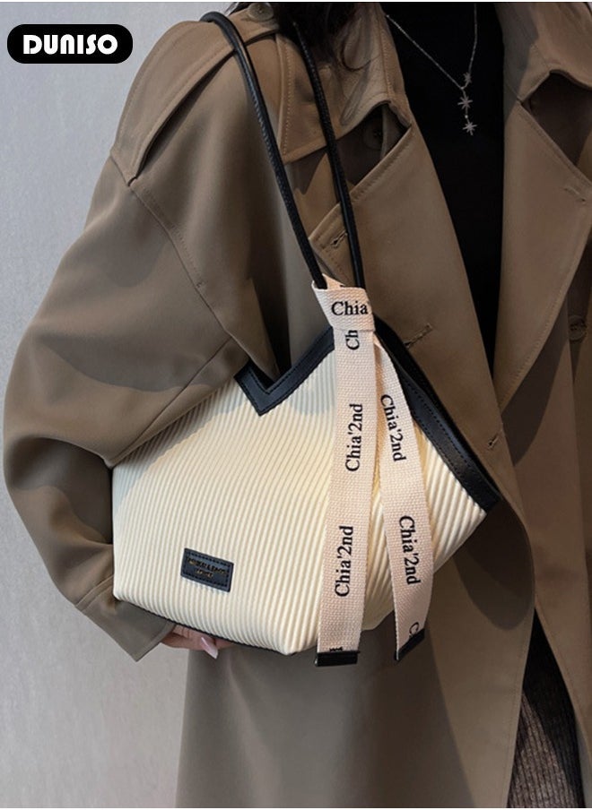 DUNISO Women's Shoulder Tote Bag Faux Leather Handbag for Women Large Capacity Work Bag Messenger Bag, Fashionable Travel Shoulder Bag for Ladies Girls College Students - Image 3