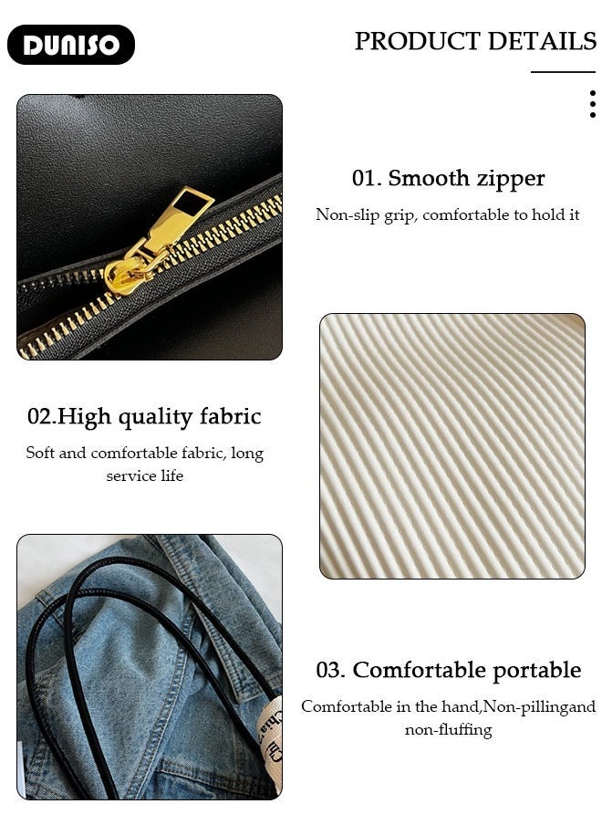 DUNISO Women's Shoulder Tote Bag Faux Leather Handbag for Women Large Capacity Work Bag Messenger Bag, Fashionable Travel Shoulder Bag for Ladies Girls College Students - Image 2