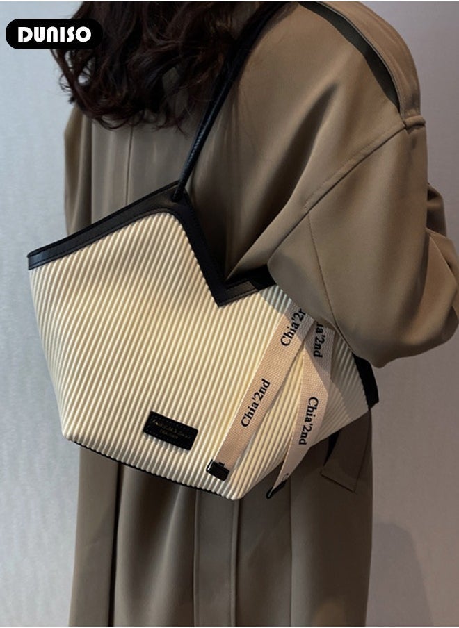 DUNISO Women's Shoulder Tote Bag Faux Leather Handbag for Women Large Capacity Work Bag Messenger Bag, Fashionable Travel Shoulder Bag for Ladies Girls College Students - Image 5