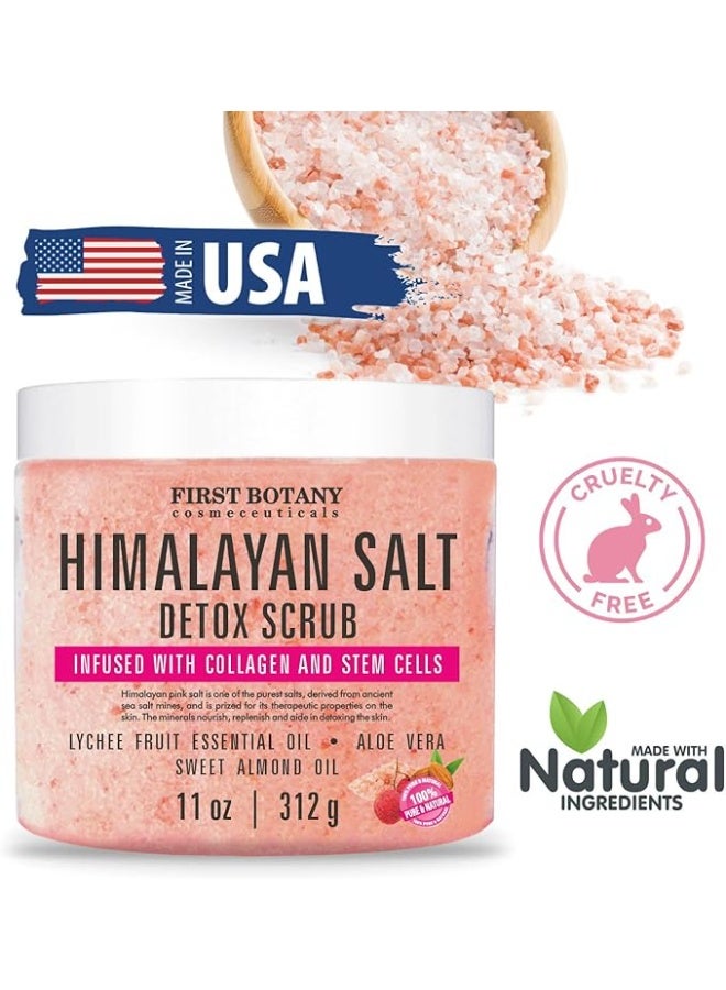 First Botany Himalayan Salt Body Scrub Natural Exfoliating Salt Scrub with Collagen and Stem Cells Moisturizing Body and Face Souffle Treatment - Image 2