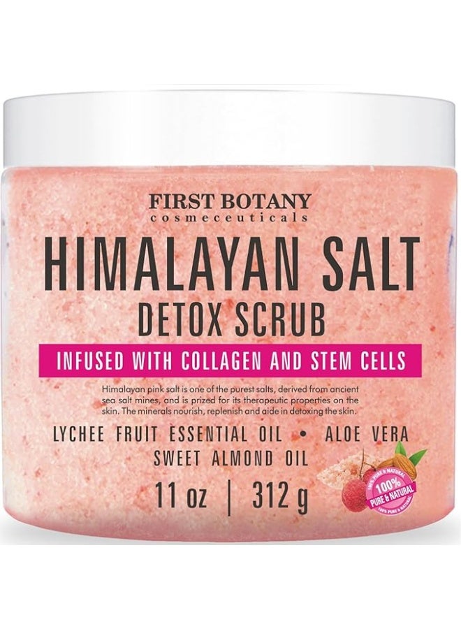 First Botany Himalayan Salt Body Scrub Natural Exfoliating Salt Scrub with Collagen and Stem Cells Moisturizing Body and Face Souffle Treatment - Image 1