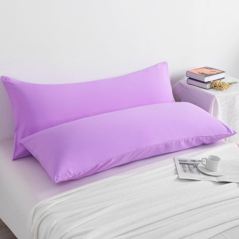 NTBAY Body Pillow Cases Set of 2  2 Pack Brushed Microfiber 20x54 Pillow Cases  Soft  Wrinkle  Fade  Stain Resistant Light Purple Pillow Cases with Envelope Closure  20x54 Inches  Ligt Purple - Image 2