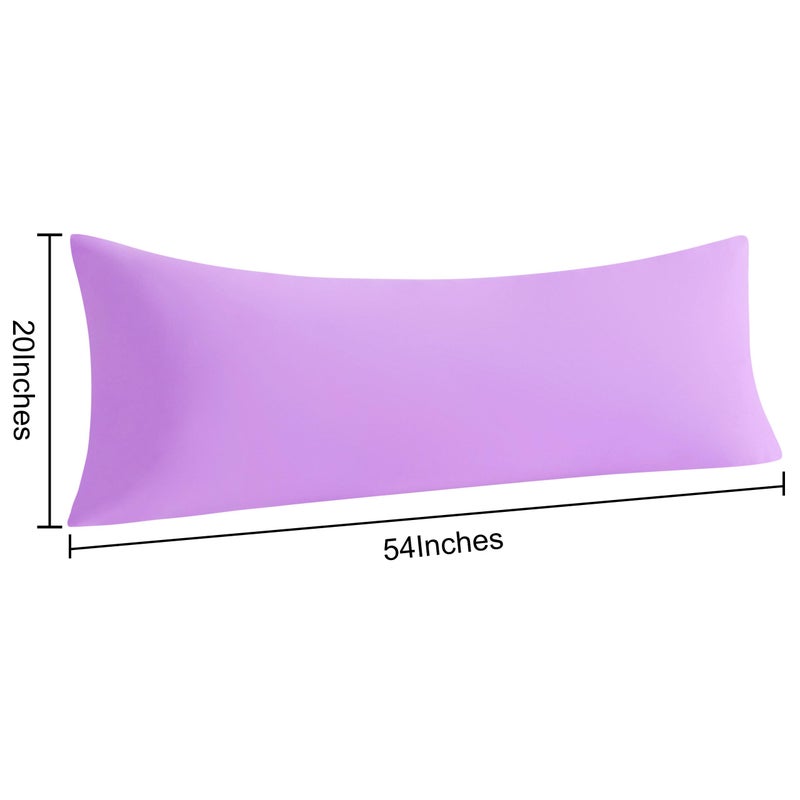 NTBAY Body Pillow Cases Set of 2  2 Pack Brushed Microfiber 20x54 Pillow Cases  Soft  Wrinkle  Fade  Stain Resistant Light Purple Pillow Cases with Envelope Closure  20x54 Inches  Ligt Purple - Image 5