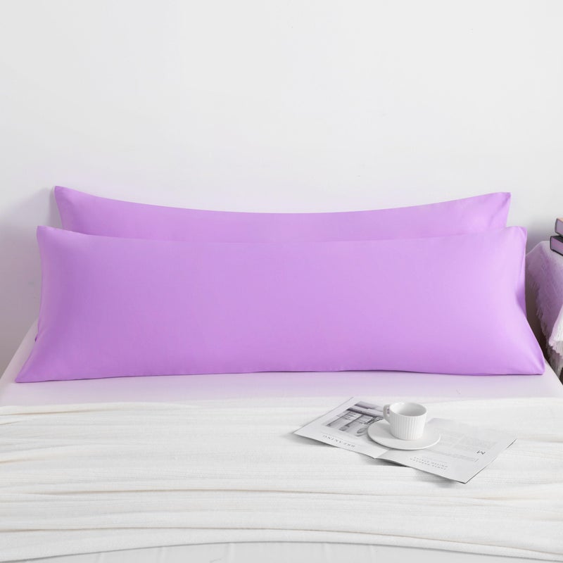 NTBAY Body Pillow Cases Set of 2  2 Pack Brushed Microfiber 20x54 Pillow Cases  Soft  Wrinkle  Fade  Stain Resistant Light Purple Pillow Cases with Envelope Closure  20x54 Inches  Ligt Purple - Image 4