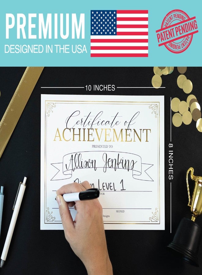 Hadley Designs Certificate of Achievement Awards -25 Bulk Award Certificates for Students & Employee of the Month, Gold Certificate Paper, Superlative Academic Excellence End of School Certificates of Completion - Image 3