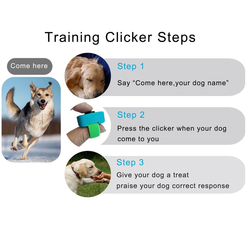 HoAoOo Pet Clicker for Dogs/Cats/Horses/Birds or Other Animals - Mini Finger Clickers for Training (Finger clickers Black+Blue) - Image 2