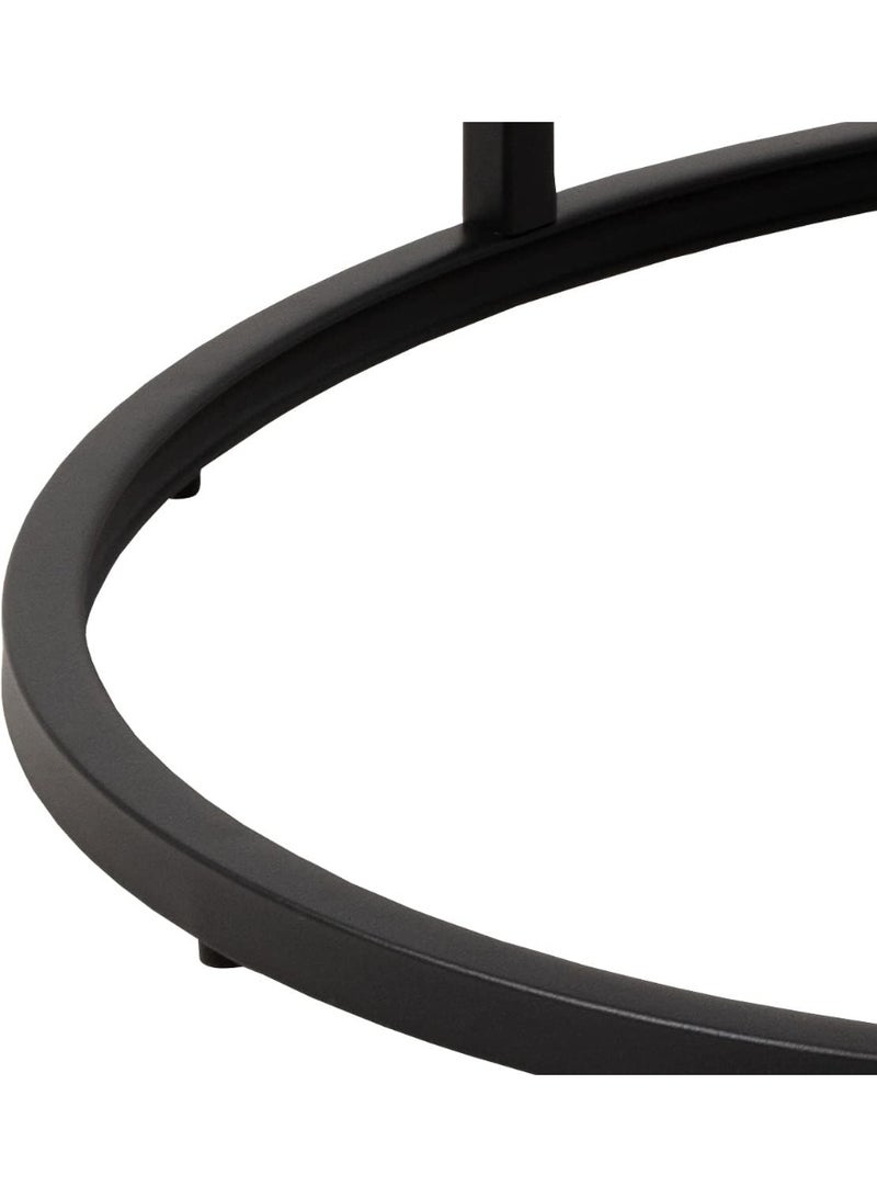 DubaiGallery طاولة قهوة فاخرة على شكل دائري-بيضاوي مكونة من 2 قطعة مع سطح زجاجي مزيف من الرخام الأبيض وإطار معدني ذهبي - طاولة مركزية أنيقة وعصرية بتصميم نوردك مينيملست لتوفير المساحة للشقق الصغيرة، غرفة المعيشة، القاعة، الشرفة، المكتب، الفندق، السبا وصالونات الاستقبال، سهلة التجميع، أثاث منزلي زخرفي قابل للتكديس. - Image 5