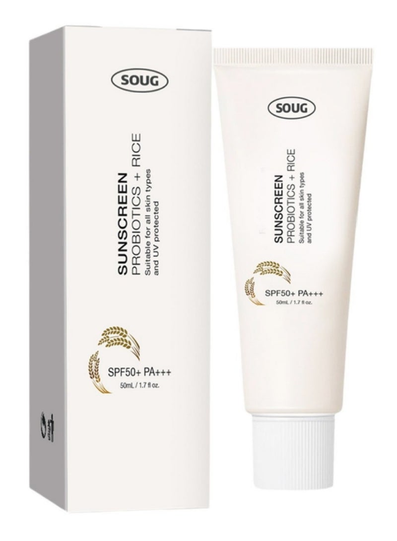 دوغ عامل الوقاية من أشعة الشمس SPF50+ من الأرز - Image 1