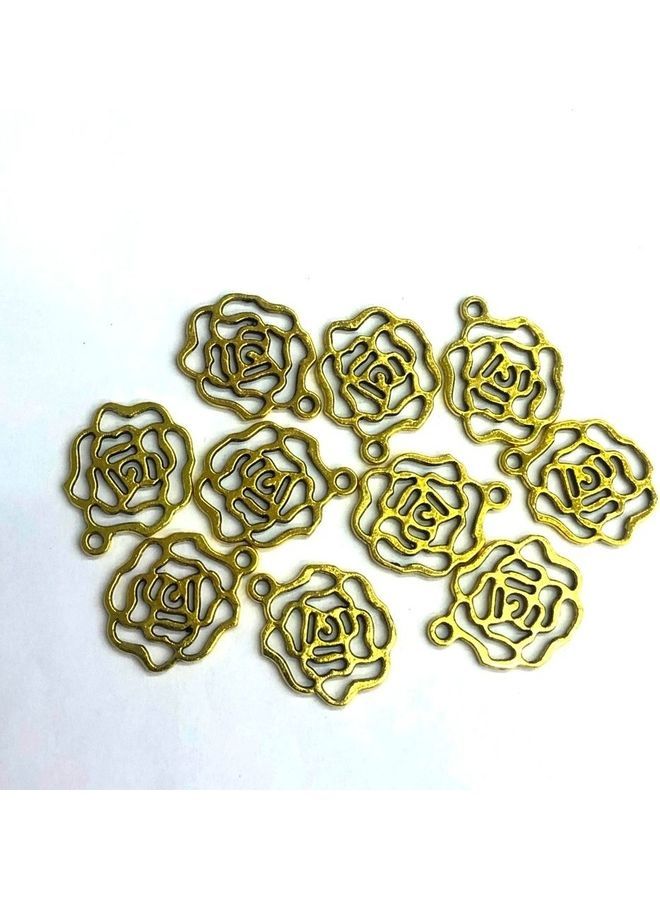 NIBEMINENT 10-Piece Metal Flower Shaped Pendant Set