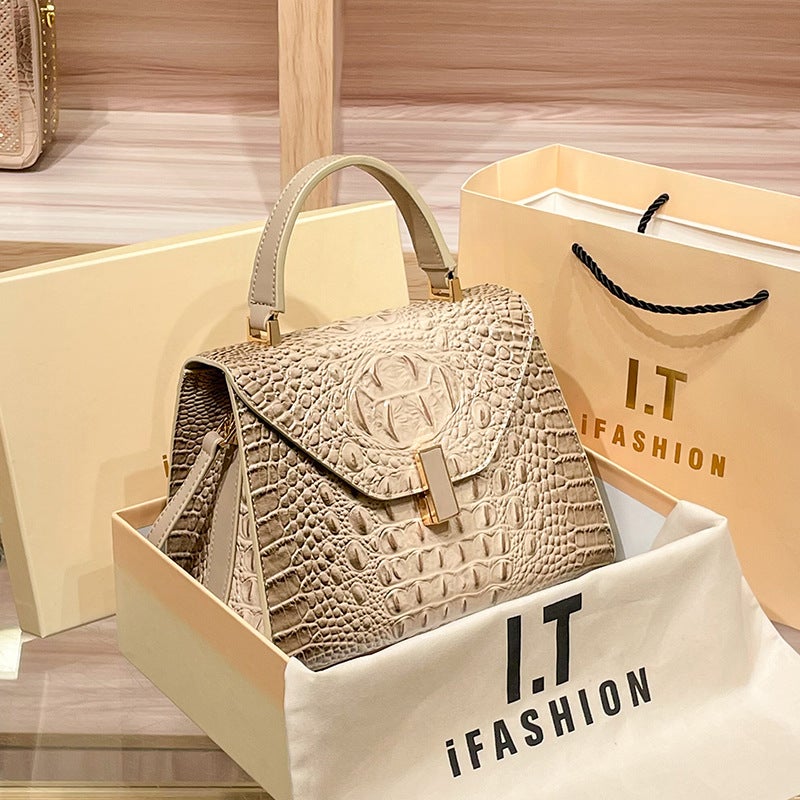 Handbag Women'S 2024 Autumn New Crocodile Pattern Niche Light Luxury High-End Crossbody Small Bag Elegant Evening Bag - Image 1