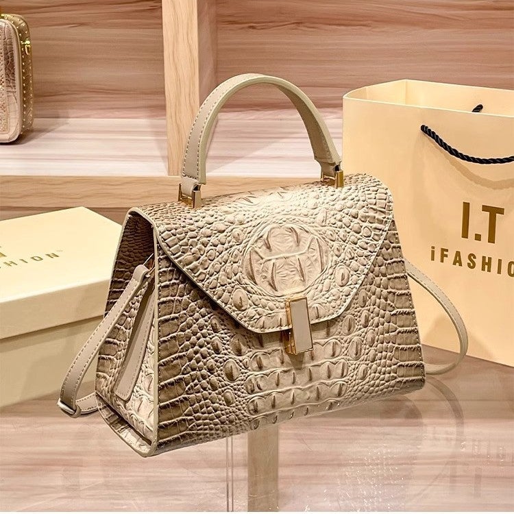 Handbag Women'S 2024 Autumn New Crocodile Pattern Niche Light Luxury High-End Crossbody Small Bag Elegant Evening Bag - Image 2