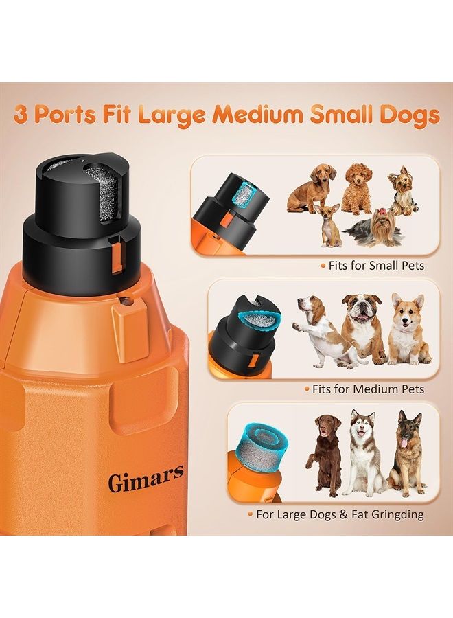 Gimars Upgrade Super Quiet Adjustable 6 Speed Powerful 12000rpm Allow All Controll Dog Nail Grinder 45 db Dual LED Light Pet Nail Grinder USB Rechargeable 3 Ports Nail File for Large Medium Small Dog - Image 5