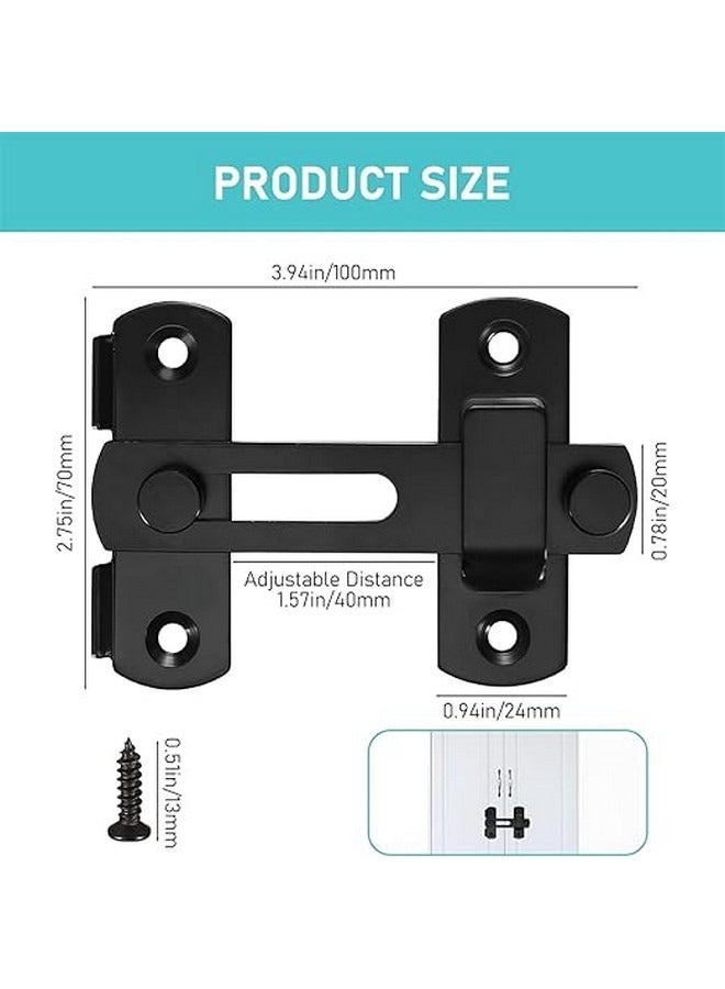Beauenty 180° Degree Flip Sliding Barn Door Locks, Sliding Barn Door Locks, Stainless Steel Gate Latch Bolt Buckle Lock for Barn Door, Pet Door, Bathroom, Garage, Window, Sliding Door Lock  - Image 2