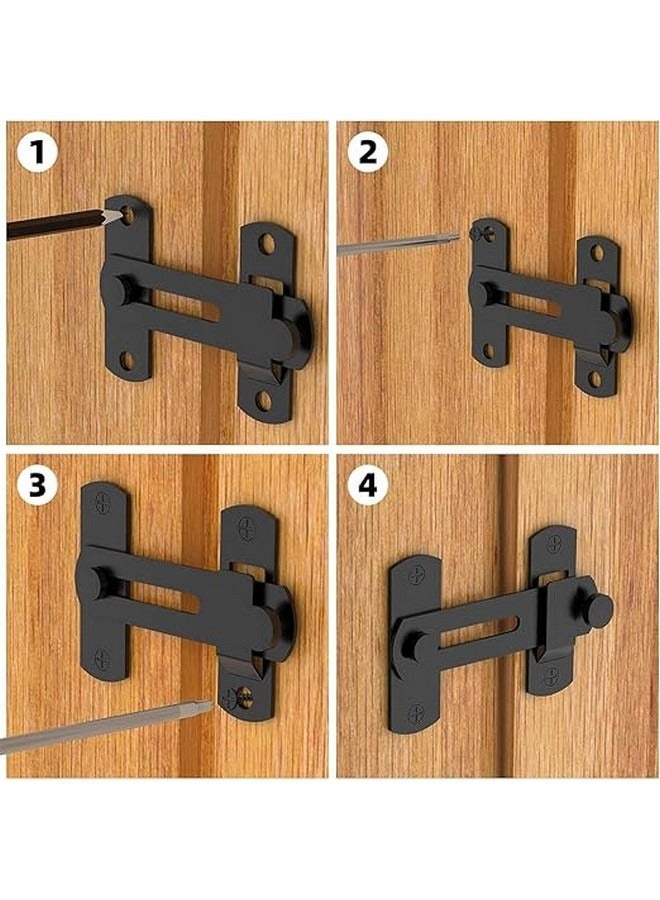 Beauenty 180° Degree Flip Sliding Barn Door Locks, Sliding Barn Door Locks, Stainless Steel Gate Latch Bolt Buckle Lock for Barn Door, Pet Door, Bathroom, Garage, Window, Sliding Door Lock  - Image 3