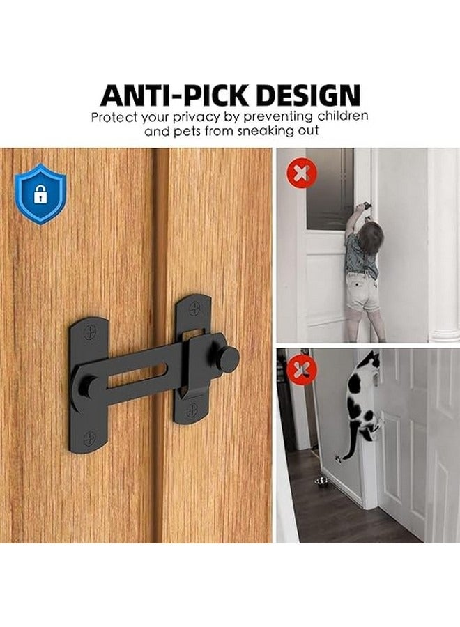 Beauenty 180° Degree Flip Sliding Barn Door Locks, Sliding Barn Door Locks, Stainless Steel Gate Latch Bolt Buckle Lock for Barn Door, Pet Door, Bathroom, Garage, Window, Sliding Door Lock  - Image 4