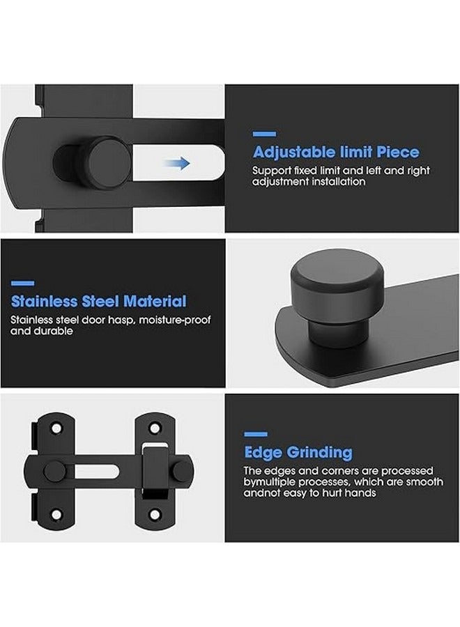 Beauenty 180° Degree Flip Sliding Barn Door Locks, Sliding Barn Door Locks, Stainless Steel Gate Latch Bolt Buckle Lock for Barn Door, Pet Door, Bathroom, Garage, Window, Sliding Door Lock  - Image 5