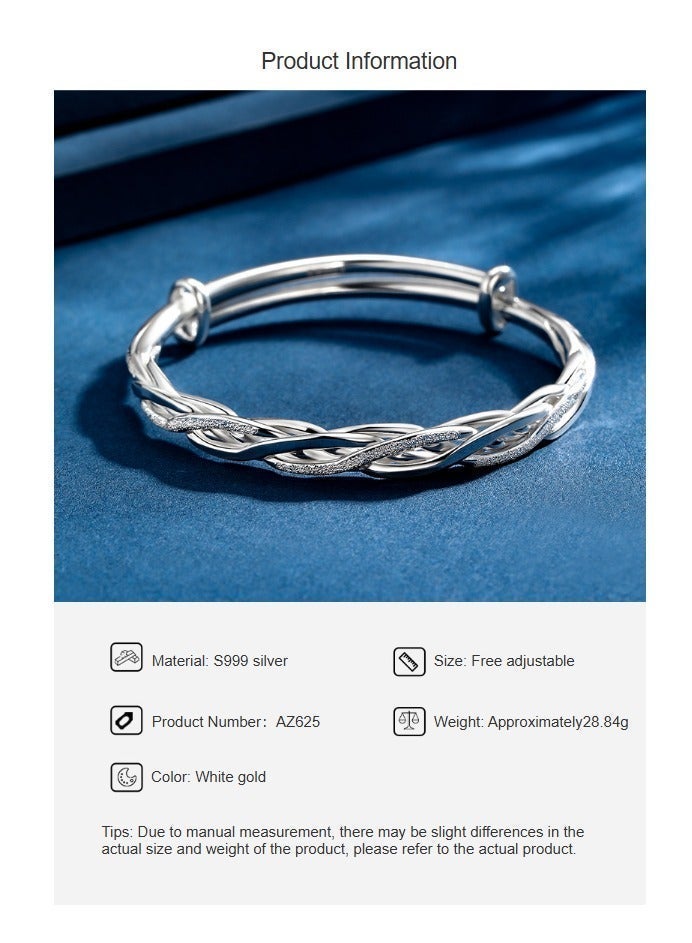 general Ferris wheel star vine sterling silver bracelet women's sterling silver foot silver bracelet does not fade, personality, fashion, simplicity, temperament, niche, send to a lover, send a girlfriend, holiday gifts, female love, Valentine's Day jewelry push pull hand ornament, sterling silver - Image 5