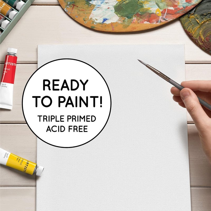 ARS 2 Pcs A4 Size White Blank Cotton Canvas Board (20 x 30 CM) for Acrylic, Oil, Watercolour Painting, Triple Primed Gesso - Pack Of 2 - Image 5