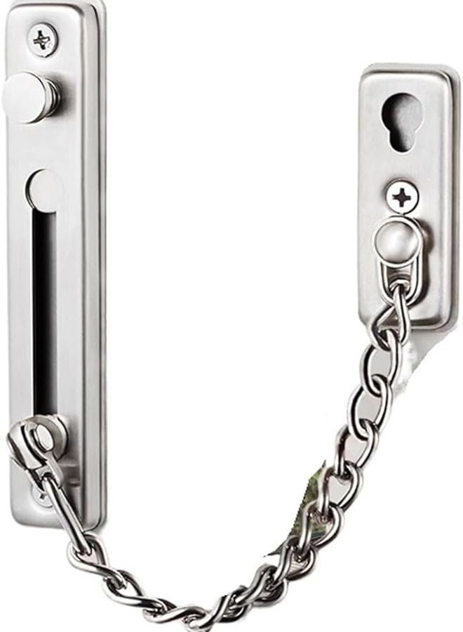 304 Stainless Steel Anti Theft Door Lock Latch Buckle Guard Silver Screw Color - Image 1
