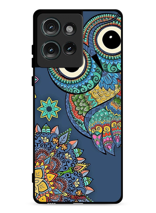 Tolwak Motorola Edge 50 Protective Case Cover Floral Owl - Image 1