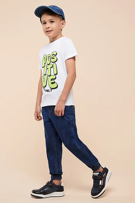 R&B Faded Jogger Jeans with Drawstring Waist