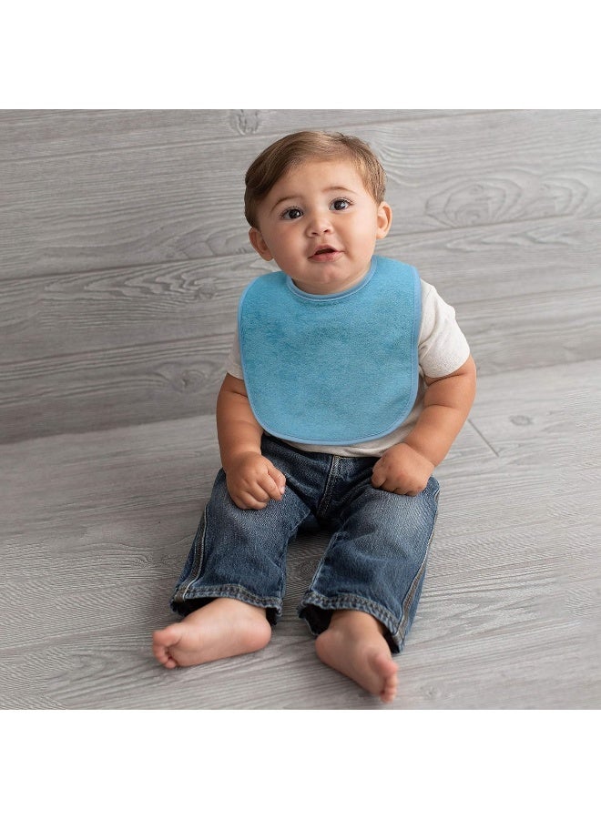 Neat Solutions 8 Count Multi-Color Solid Knit Terry Feeder Bib, Boy - Image 2