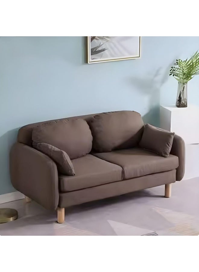 Zayn comforts Minimalist Modern Loveseat â€“ 2-Seater Fabric Sofa with Square Arms for Compact Living (Coffee) - Image 1