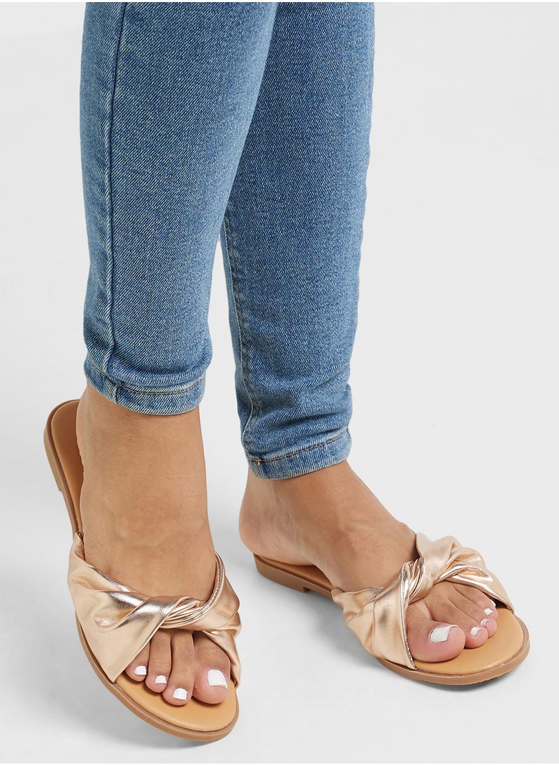 Ginger - Knot Strap Flat Sandal - Image 1