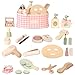 Pithfor Wooden Makeup Toy Set Pretend Play Makeup Set for Kids Toddlers Play Beauty Makeup Kit for Girls 3 4 5 6 7 Year Old - Image 3