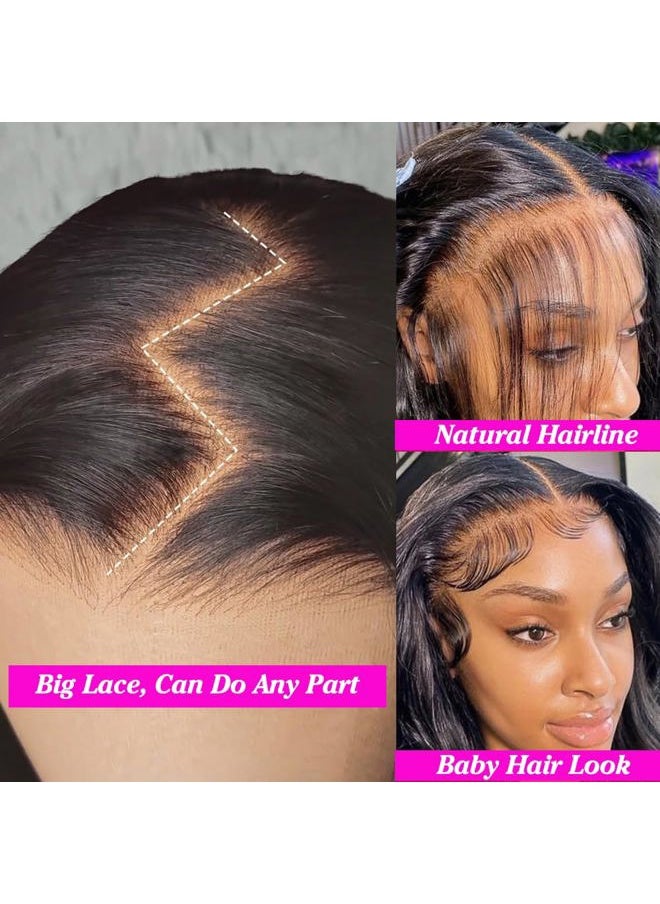 ANNELBEL - 13x6 Wear and Go Glueless Body Wave Lace Front Wigs Human Hair HD Transparent Lace Frontal Wigs Pre Plucked with Baby Hair 180% Density Human Hair Wigs for Black Women 18 Inch Natural Color - Image 1