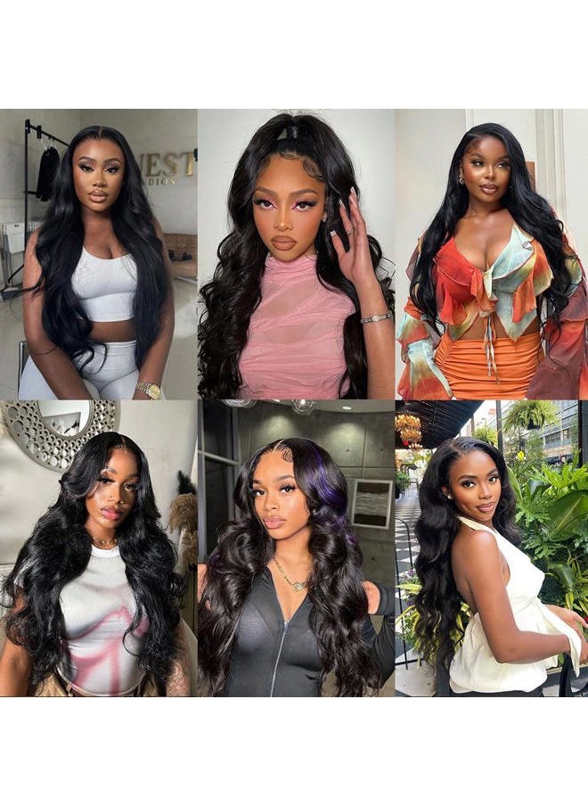 ANNELBEL - 13x6 Wear and Go Glueless Body Wave Lace Front Wigs Human Hair HD Transparent Lace Frontal Wigs Pre Plucked with Baby Hair 180% Density Human Hair Wigs for Black Women 18 Inch Natural Color - Image 1