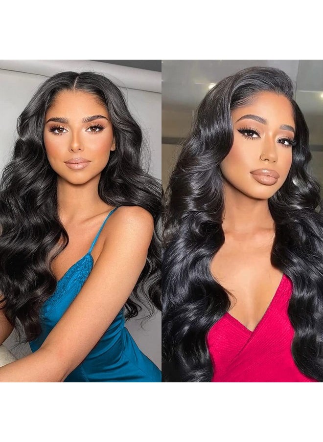 ANNELBEL - 13x6 Wear and Go Glueless Body Wave Lace Front Wigs Human Hair HD Transparent Lace Frontal Wigs Pre Plucked with Baby Hair 180% Density Human Hair Wigs for Black Women 18 Inch Natural Color - Image 1