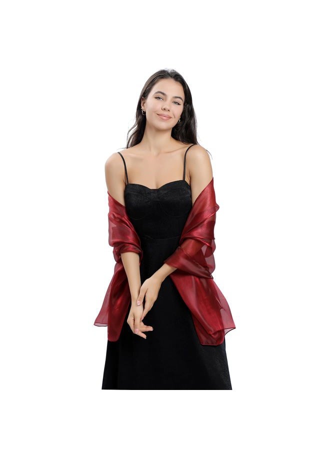 Ladiery Silky Shawls and Wraps for Evening Dresses: Women Sheer Soft Bridesmaid Wedding Formal Party Organza Shawl - Image 4