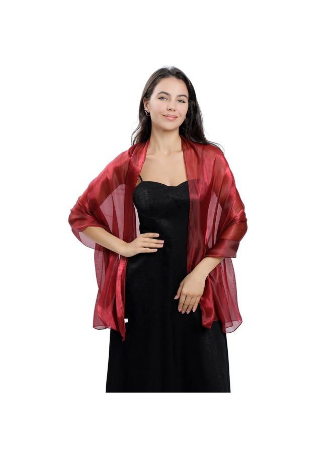 Ladiery Silky Shawls and Wraps for Evening Dresses: Women Sheer Soft Bridesmaid Wedding Formal Party Organza Shawl - Image 3