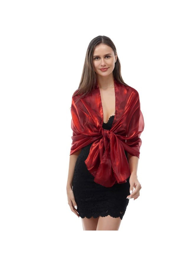Ladiery Silky Shawls and Wraps for Evening Dresses: Women Sheer Soft Bridesmaid Wedding Formal Party Organza Shawl - Image 5