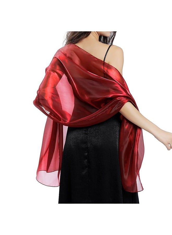 Ladiery Silky Shawls and Wraps for Evening Dresses: Women Sheer Soft Bridesmaid Wedding Formal Party Organza Shawl - Image 1