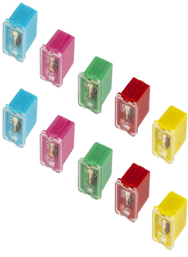 BFXM 10 PCS Versatile Automotive Fuse Assortment Low Profile Box Shaped Micro Cartridge Fuses Kit for Pickup Trucks Cars and SUVs (20 A/30 A/40 A/50 A/60 A, 2 PCS Each) - Image 1