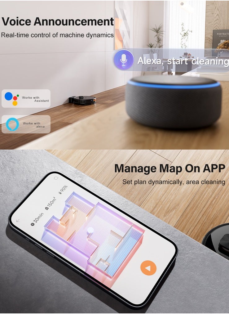 isweep - 3 in 1 Robot Vacuum and Mop Combo, 4000Pa Robot Vacuum Cleaner with LIDAR Navigation,Auto Carpet Boost, Self Charging, App/Voice Control, Ideal for Pet Hair,Hard Floor,X7 Black - Image 1
