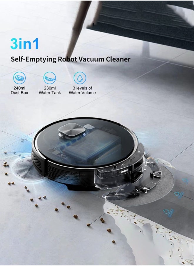 isweep - 3 in 1 Robot Vacuum and Mop Combo, 4000Pa Robot Vacuum Cleaner with LIDAR Navigation,Auto Carpet Boost, Self Charging, App/Voice Control, Ideal for Pet Hair,Hard Floor,X7 Black - Image 1