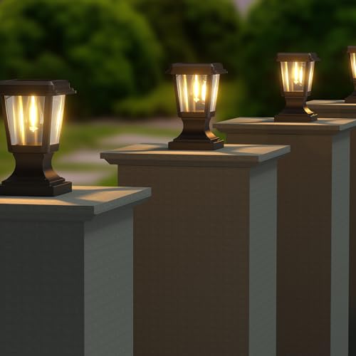 XERGY ABS Solar Pillar Lamp Lights, Waterproof, Dusk to Dawn Sensor Outdoor Solar Post Light for Garden, Yard, Landscape Pole, Outside Decorative Lamp - Image 1