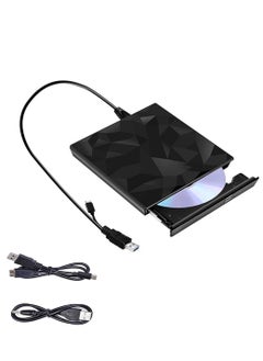 SYOSI External CD DVD Drive, Type C USB 3.0 Extended Cable Backup Power Line Portable DVD Player CD/DVD +/-RW Burner Reader for Laptop Desktop PC Apple Mac Macbook Pro Windows 11/10/8/7 / XP Linux OS  - Image 1