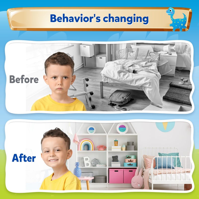 D-FantiX Reward Chart for Kids - Pad with 27 Chore Charts, Magnetic Behavior Chart for Kids at Home, Sticker Chart to Motivate Responsibility and Good Habits, 2328 Incentive Stickers - Image 5