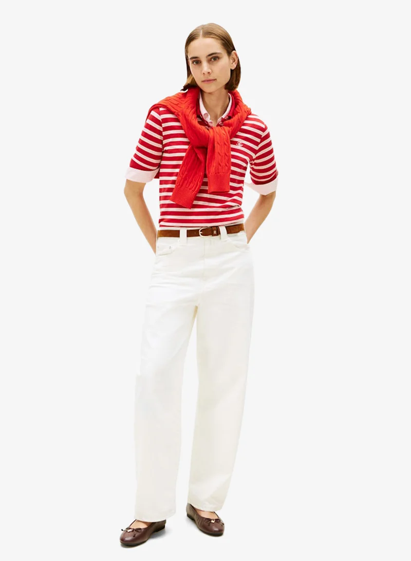 TOMMY HILFIGER TH Monogram Charm Leather Ballerinas