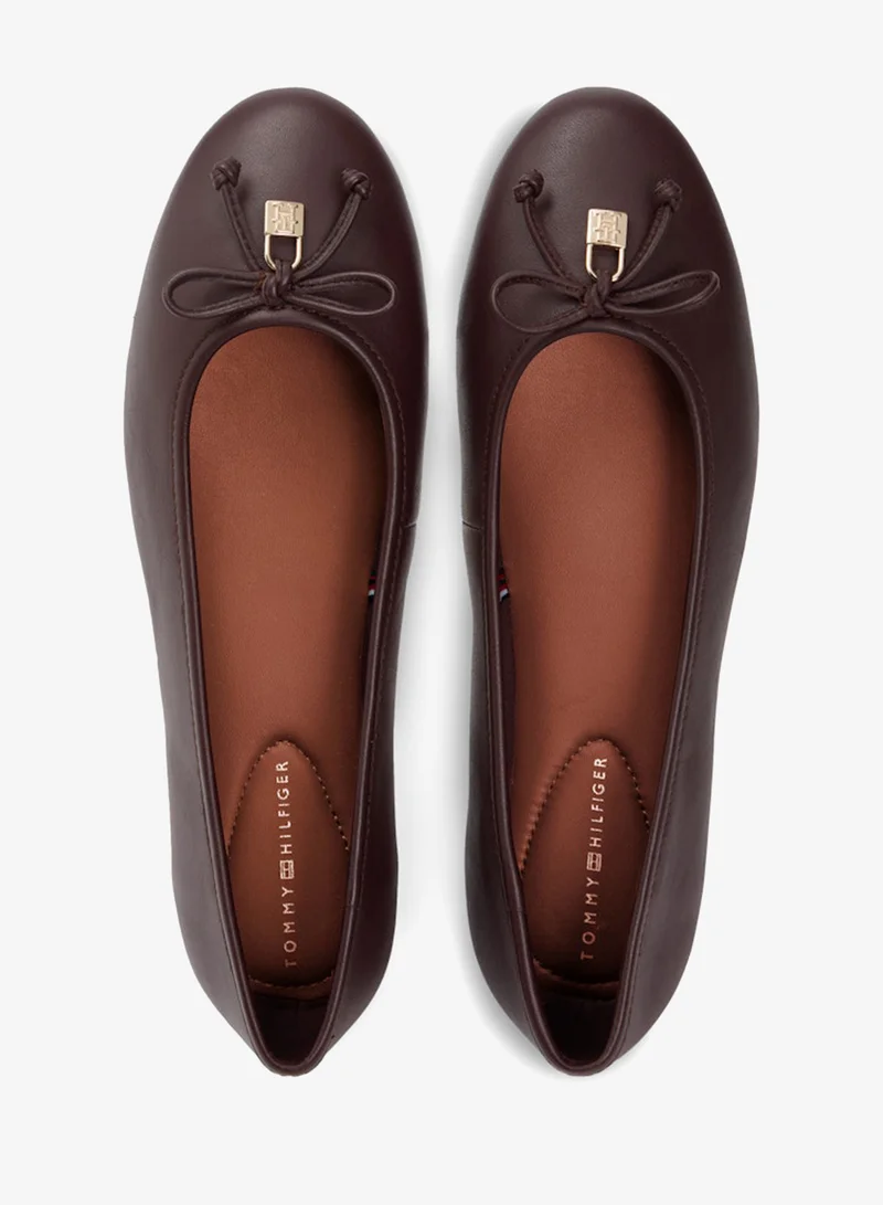 TOMMY HILFIGER  TH Monogram Charm Leather Ballerinas for Women | Best Price UAE