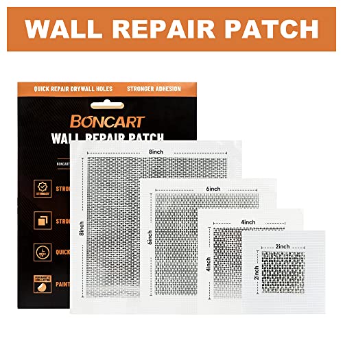Boncart Drywall Repair Kit,Drywall Patch Repair Kit,2/4/6/8inch Self Adhesive Repair Patch,Quick Repair Drywall Large Holes - Image 3